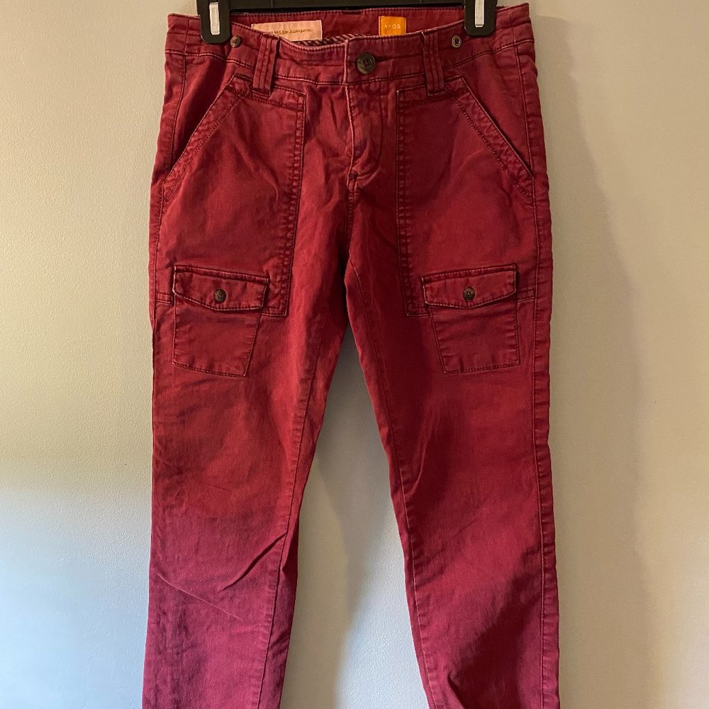 Pilcro and the Letterpress Red Washed Cargo Skinny Pants